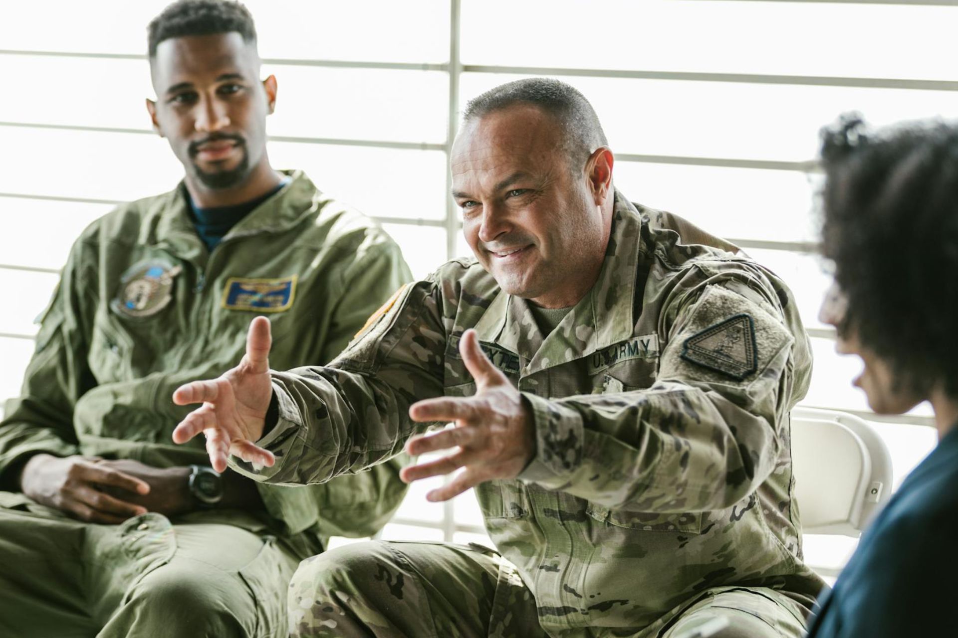 Vets discussing their legal needs